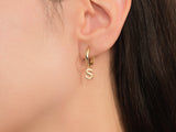 Custom Initial Hoop Earrings