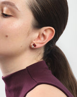 Emerald Cut Birthstone Crown Earrings