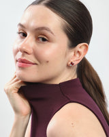 Emerald Cut Birthstone Crown Earrings