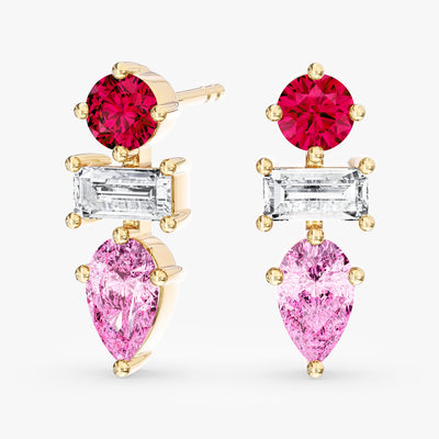 Trio Birthstone Earrings