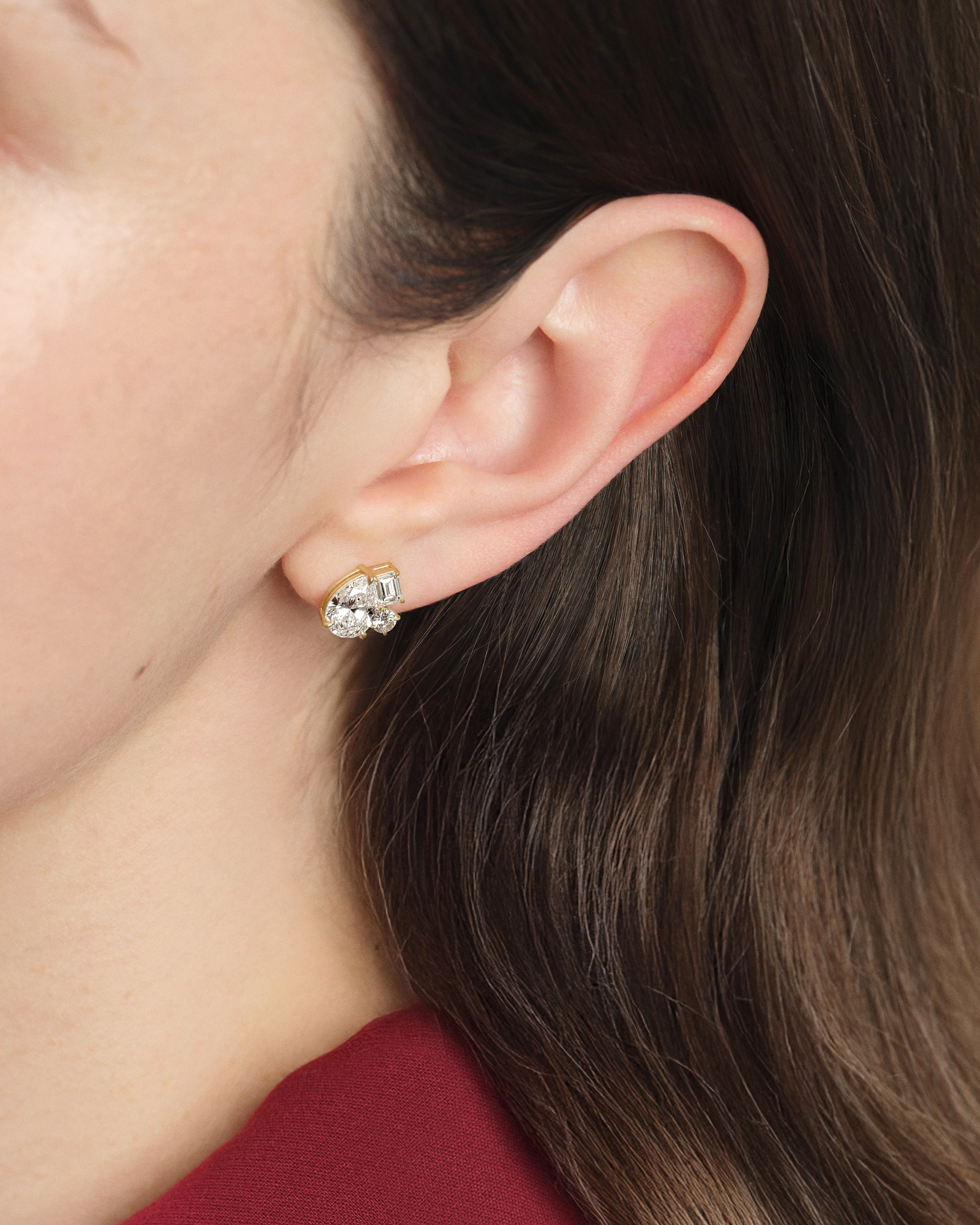 Multi Stone Cluster Earrings