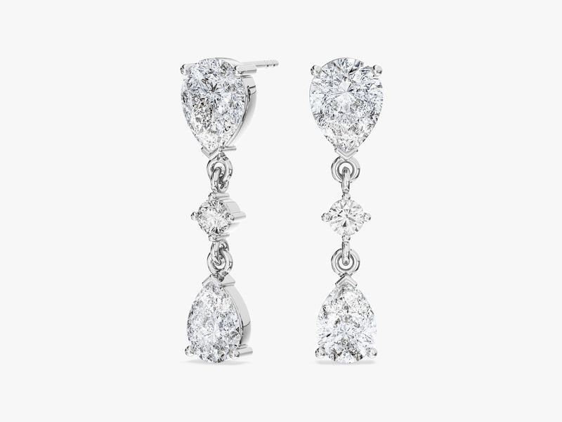 Pear Cut Stone Drop Earrings