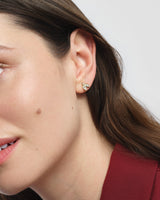 Bezel Pear Stud Earrings