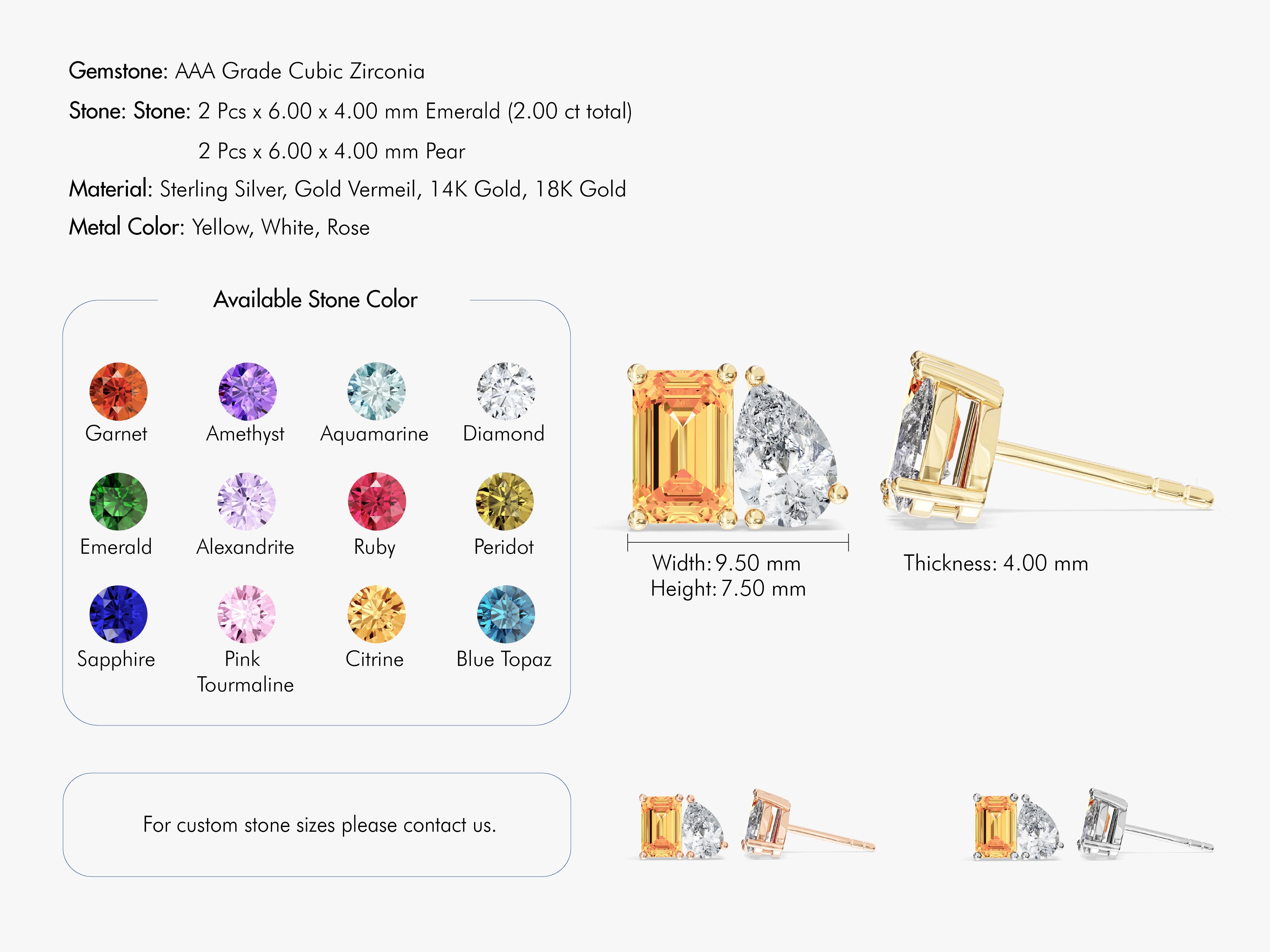 Toi et Moi Birthstone Studs