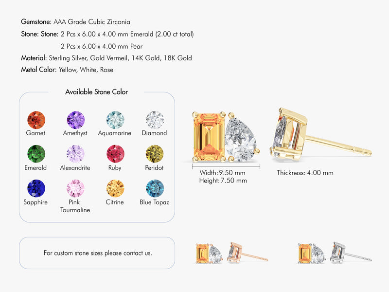 Toi et Moi Birthstone Studs