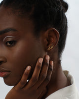 Curved Leaf Climber Earrings