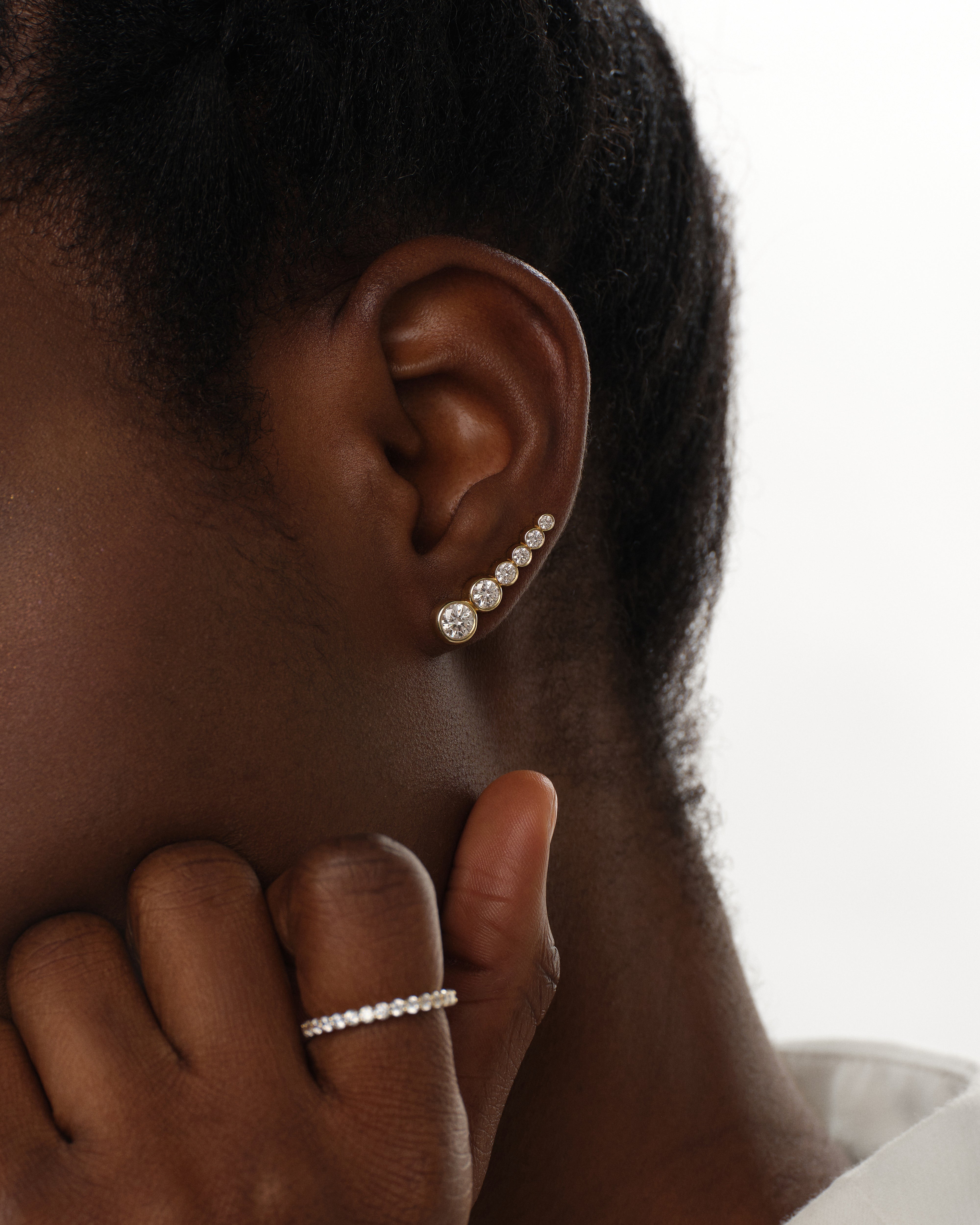 Bezel Climber Earrings