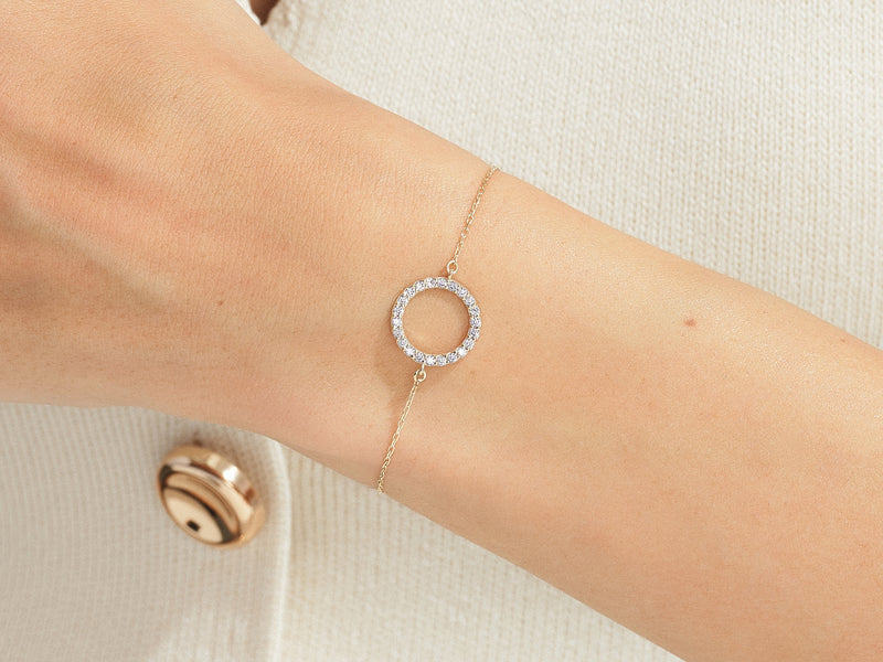 Open Circle Birthstone Bracelet