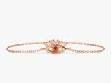 Bezel Set Evil Eye Birthstone Bracelet