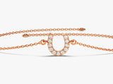 Diamond horseshoe bracelet in rose gold, fine jewelry