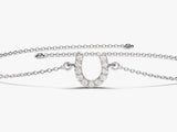 Diamond horseshoe bracelet, fine jewelry, sterling silver, good luck charm
