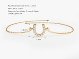 Diamond horseshoe bracelet, 14k gold, fine jewelry