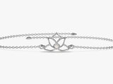 Diamond lotus flower bracelet, fine jewelry for women