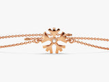 Rose gold snowflake bracelet with diamond accent jewelry