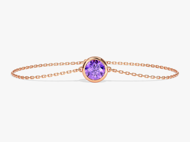 Bezel Set Birthstone Bracelet
