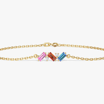 Baguette Cut Birthstone Bracelet