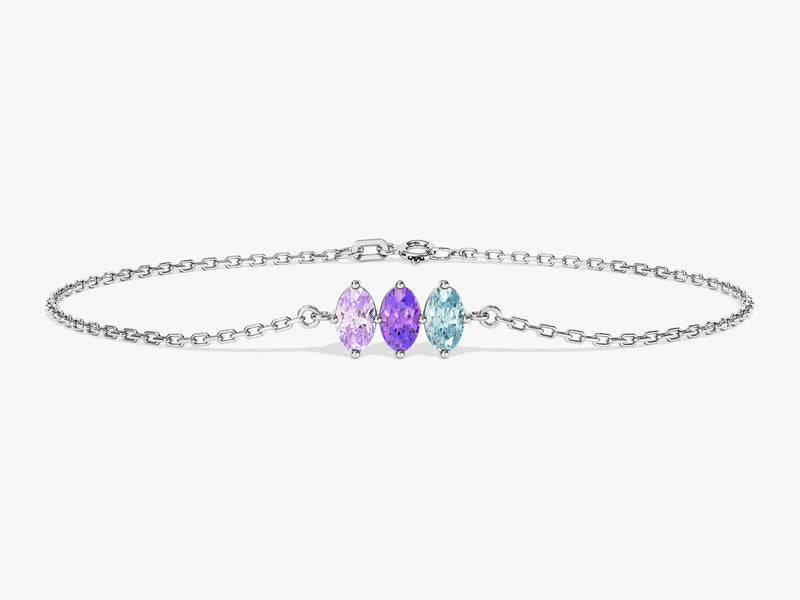 Oval Cut Multi-Stone Birthstone Bracelet