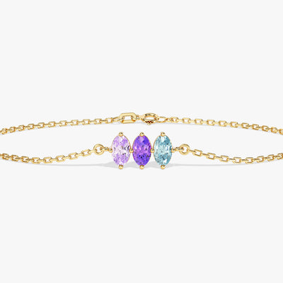 Oval Cut Multi-Stone Birthstone Bracelet