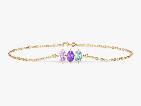 Oval Cut Multi-Stone Birthstone Bracelet