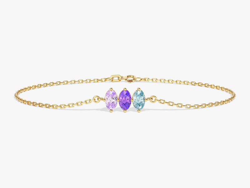 Oval Cut Multi-Stone Birthstone Bracelet