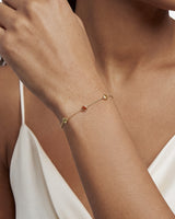 Bezel Set Birthstone Station Bracelet