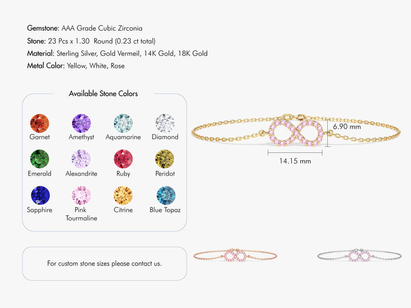 Infinity Birthstone Bracelet