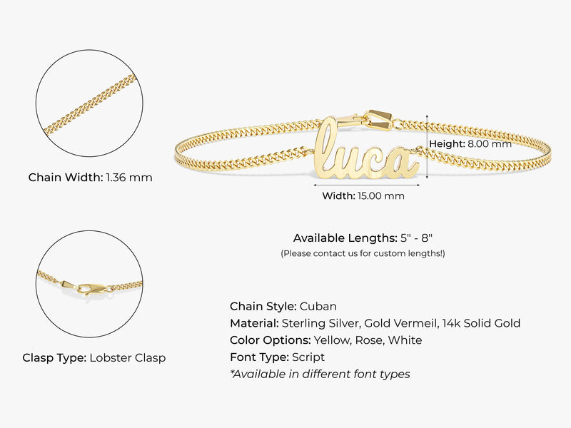 Cuban Chain Name Bracelet