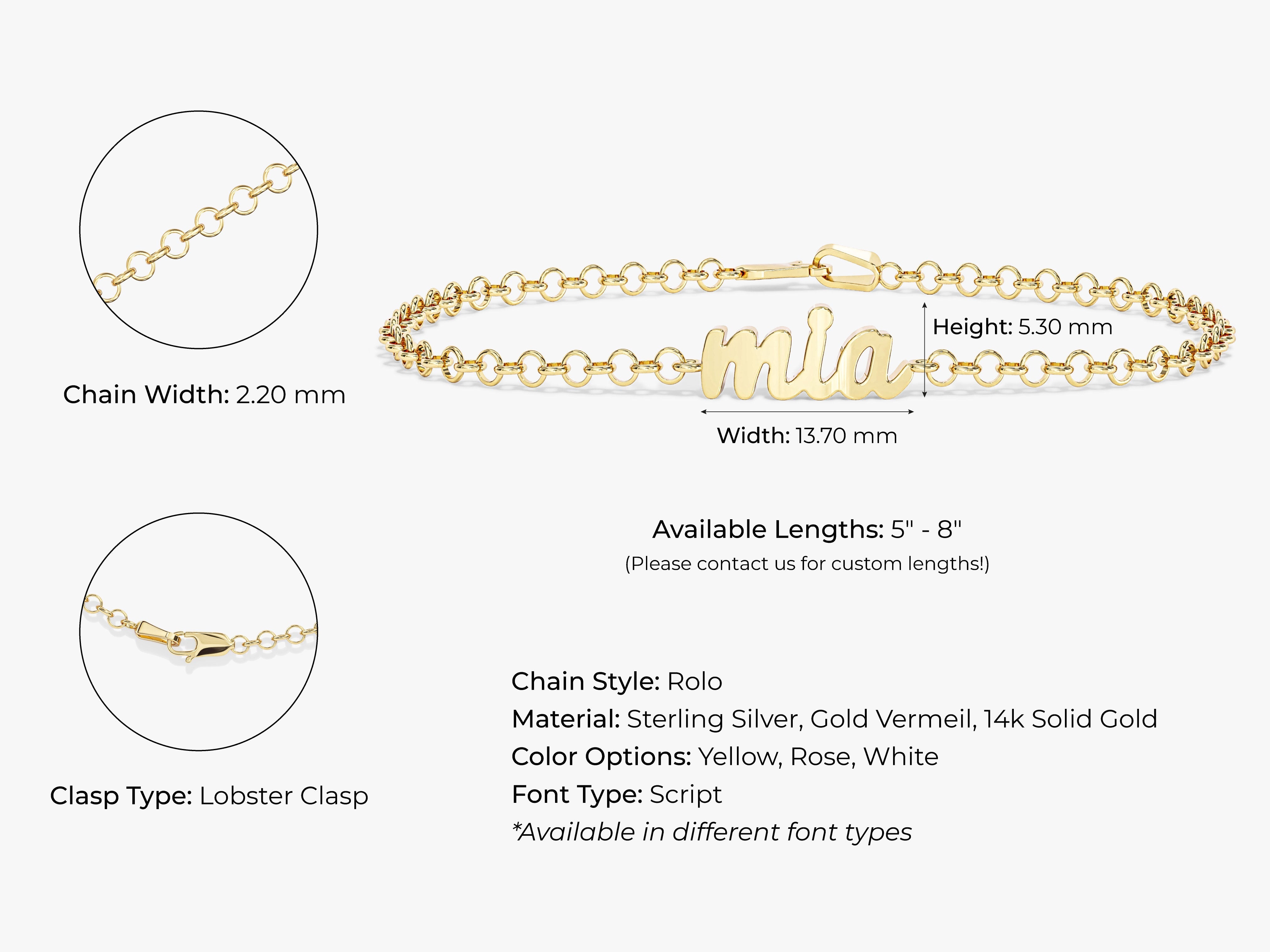 Rolo Chain Name Bracelet