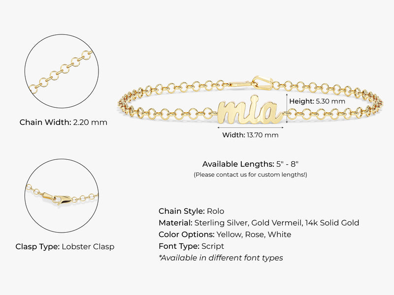 Rolo Chain Name Bracelet
