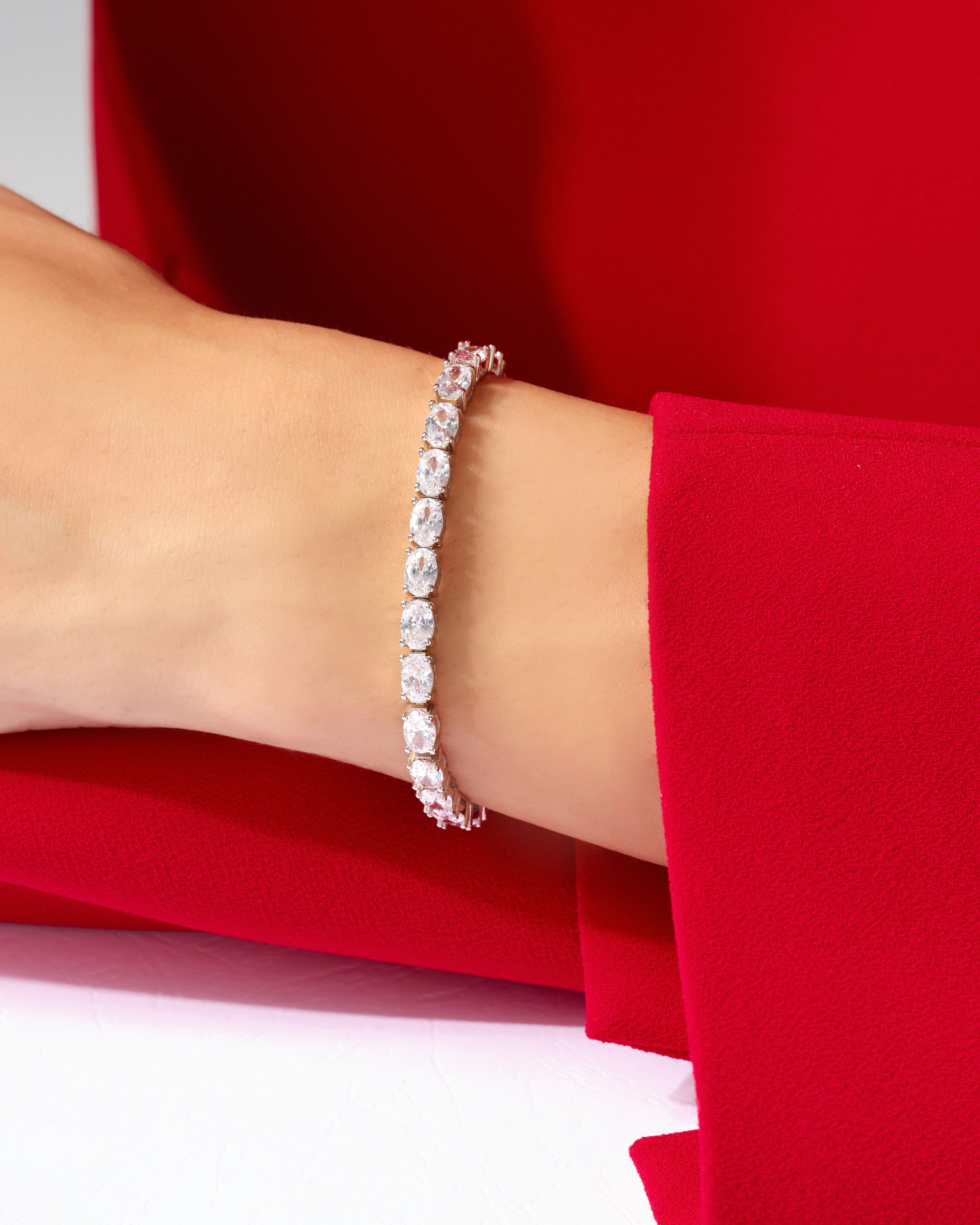 Oval Cut Lab Diamond Tennis Bracelet