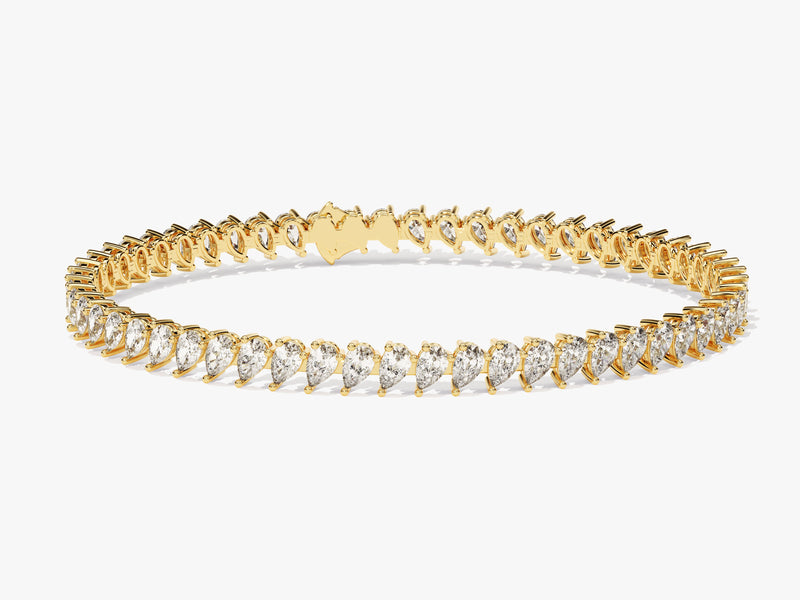 Pear Cut Lab Diamond Tennis Bracelet