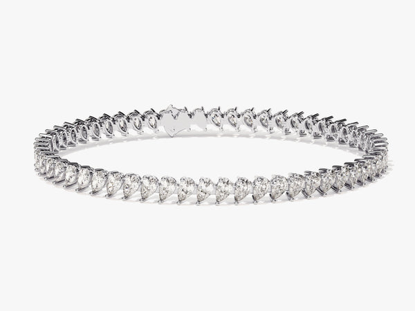 Pear Cut Lab Diamond Tennis Bracelet
