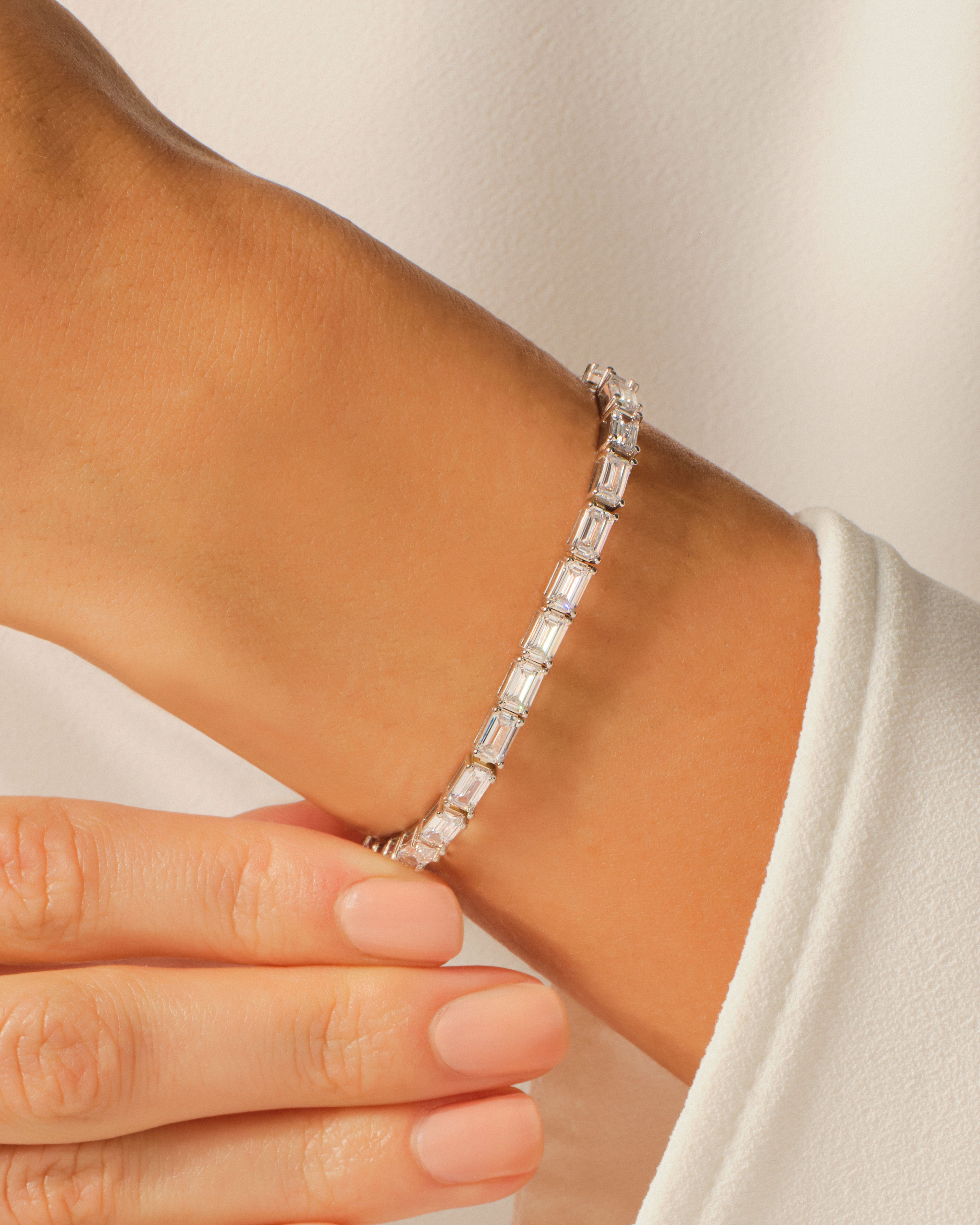 Emerald Cut Diamond Tennis Bracelet