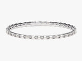 Emerald cut diamond tennis bracelet in white gold