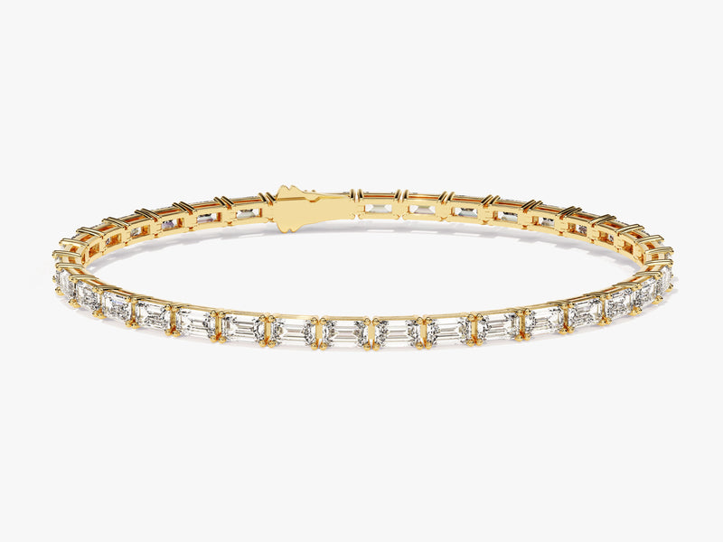 Emerald Cut Lab Diamond Tennis Bracelet