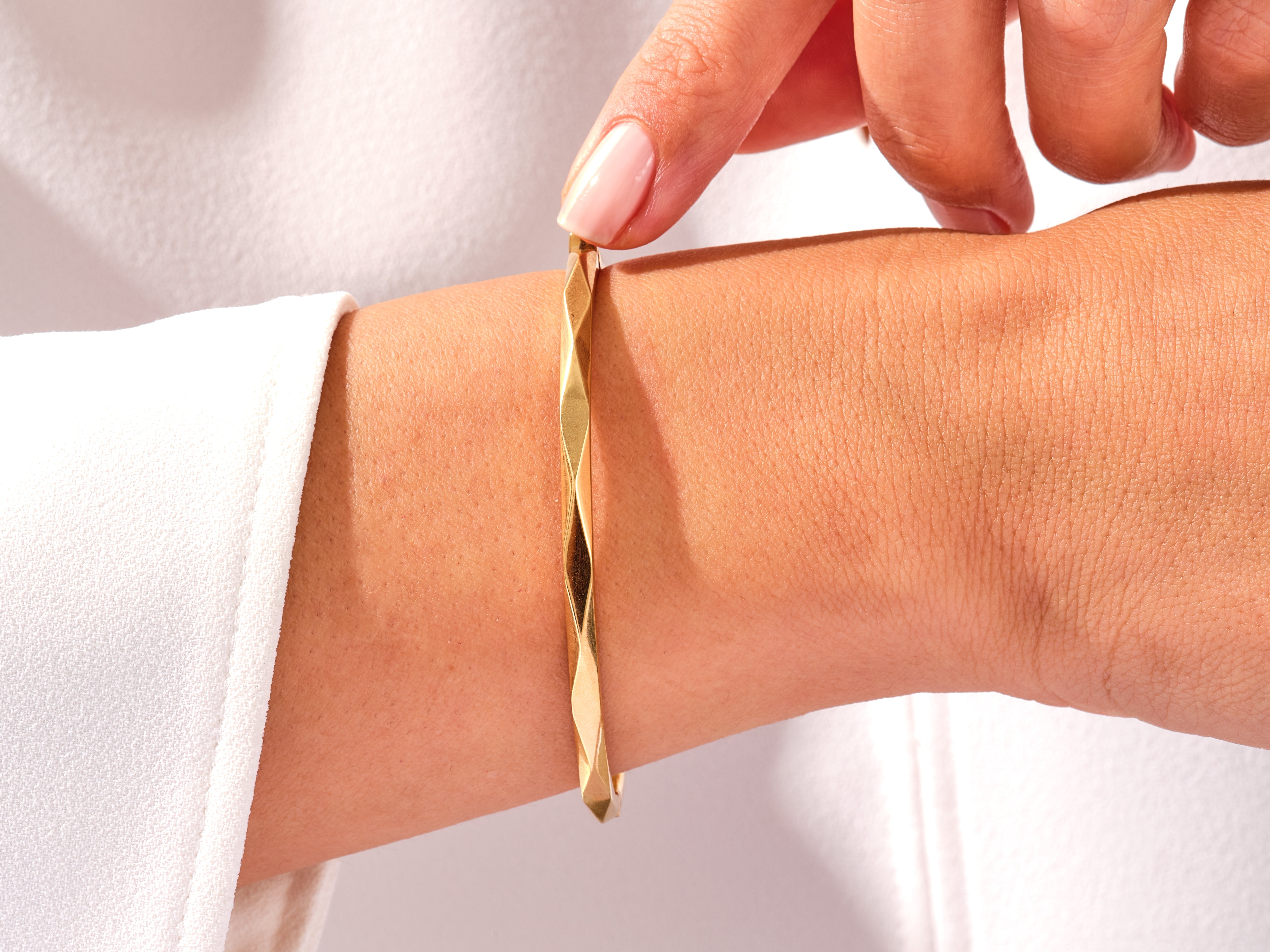 Geometric Hinged Bangle