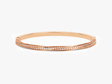 Twisted Diamond Hinged Bangle in 14k Gold