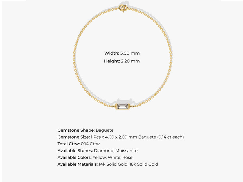 Solo Baguette Cut Bracelet