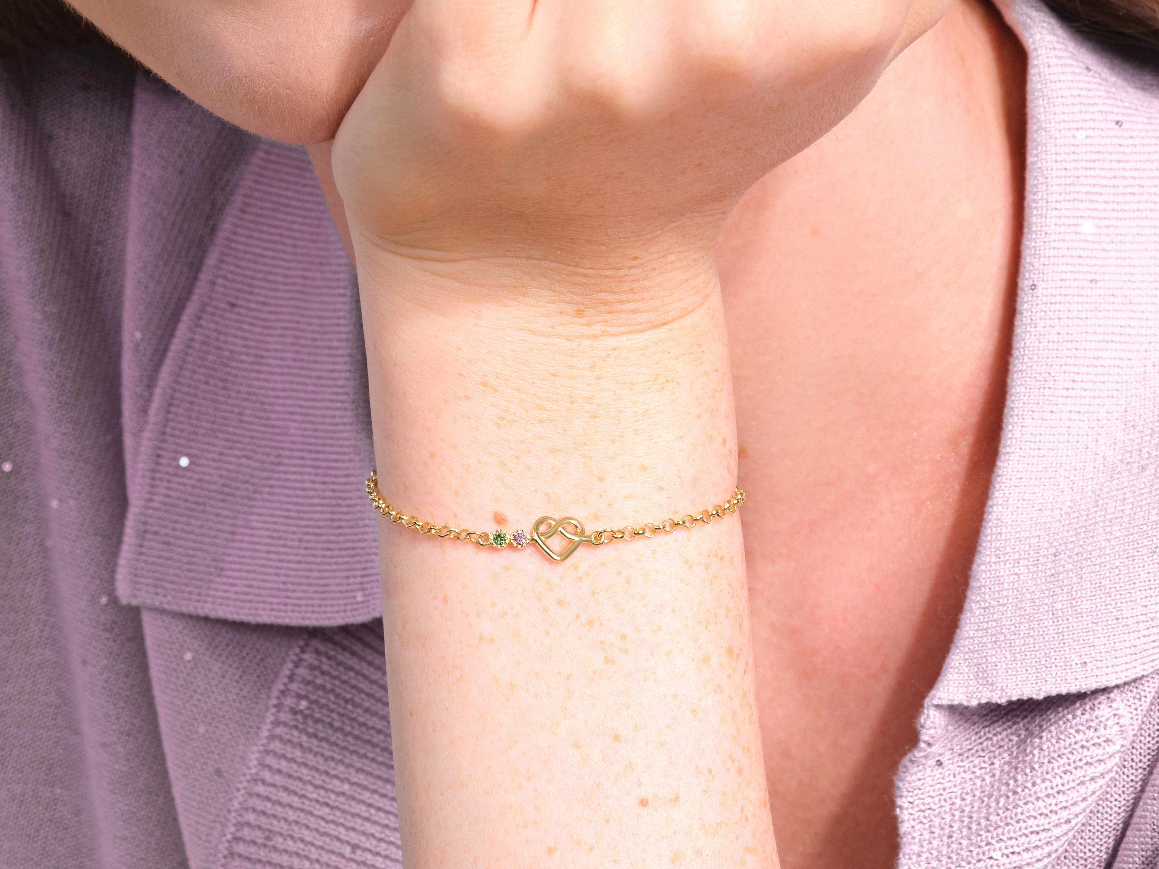 Infinity Heart Birthstone Bracelet