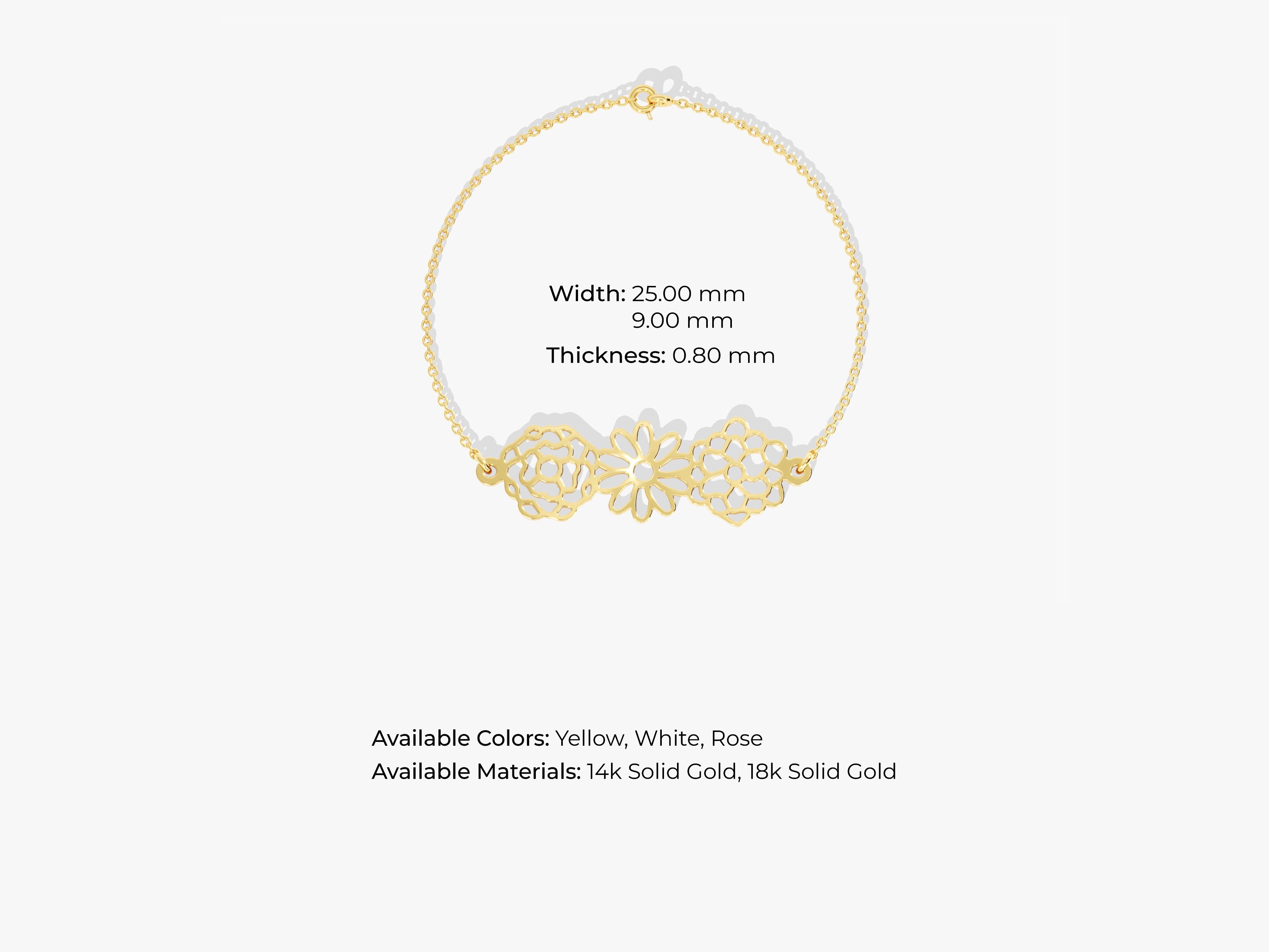 Plain Birthflower Bracelet