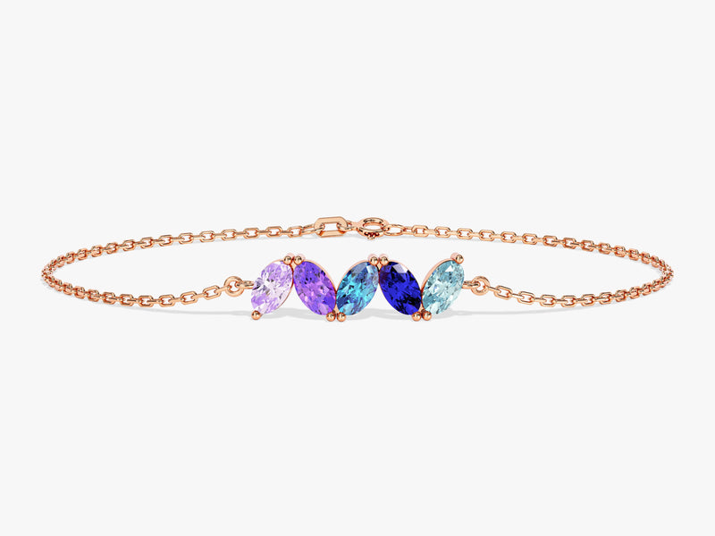 Oval Birthstone Family Bracelet