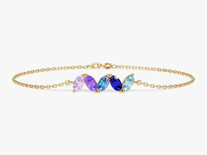 Oval Birthstone Family Bracelet