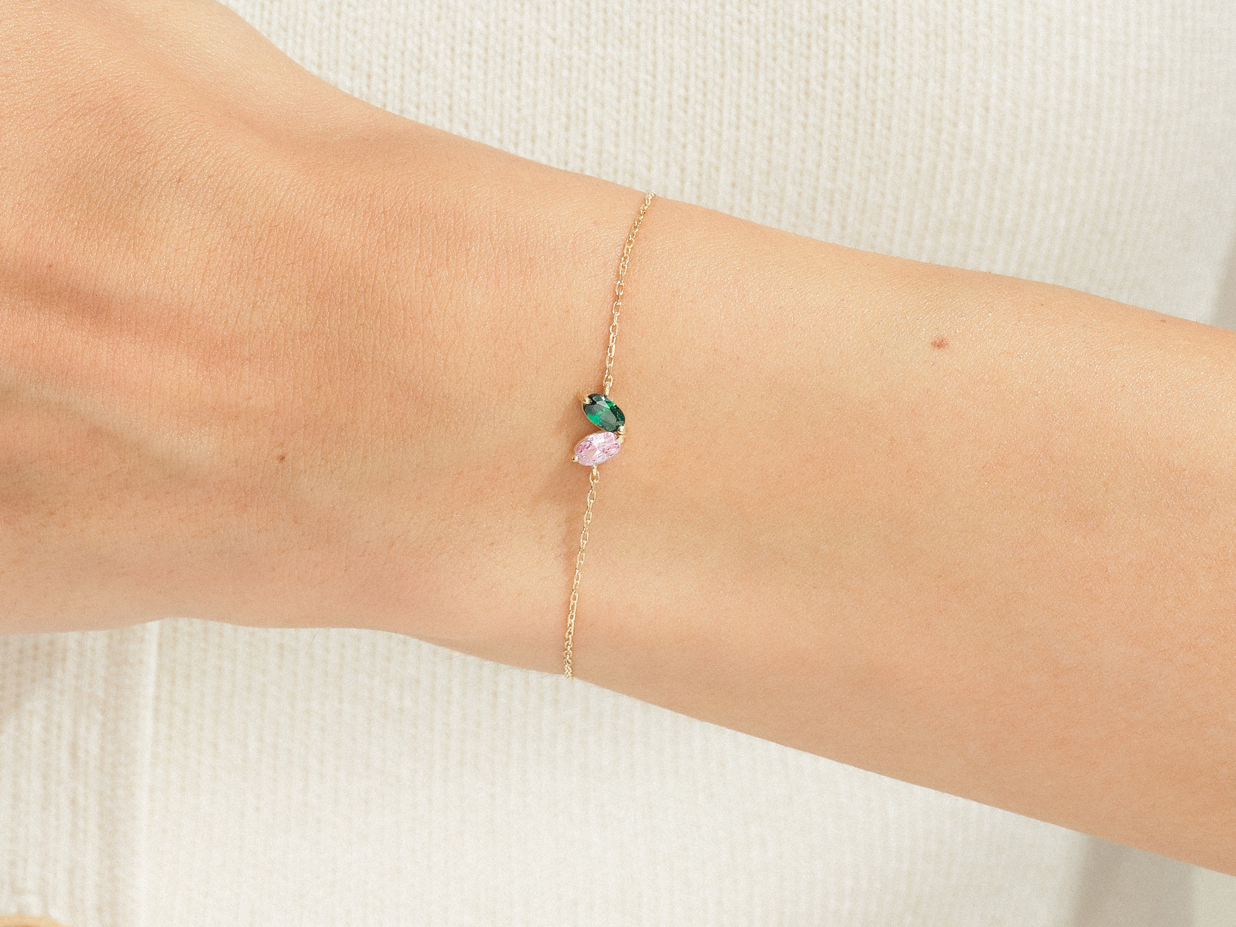 Oval Birthstone Family Bracelet