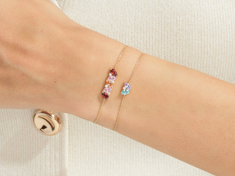 Oval Multi Birthstone Bracelet