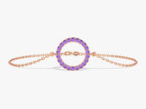 Open Circle Birthstone Bracelet