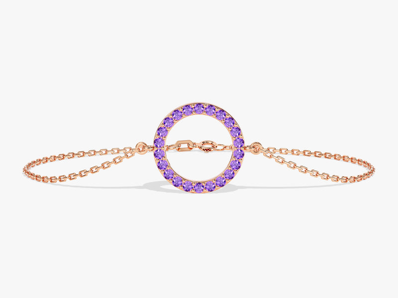 Open Circle Birthstone Bracelet