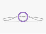 Open Circle Birthstone Bracelet