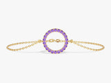 Open Circle Birthstone Bracelet
