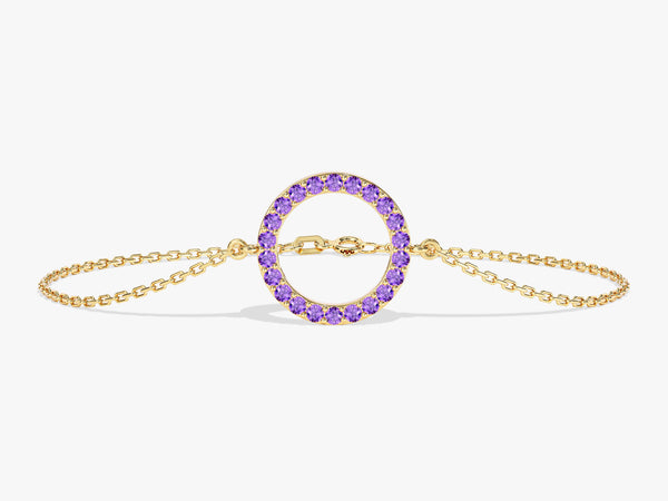 Open Circle Birthstone Bracelet