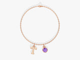 Initial Charm Birthstone Bracelet
